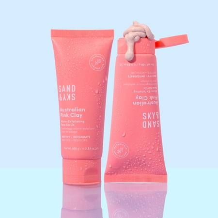 Sand & Sky Australian Pink Clay Micro-Exfoliating Face Scrub mikro-exfoliační čisticí gel na obličej