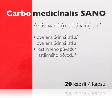 Sanova Carbo Medicinalis SANO kapsle s aktivním uhlím