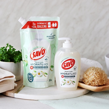 Savo Chamomile & Jojoba Oil tekuté mýdlo na ruce náhradní náplň