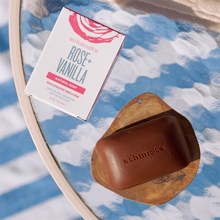 Schmidt's Rose + Vanilla přírodní tuhé mýdlo