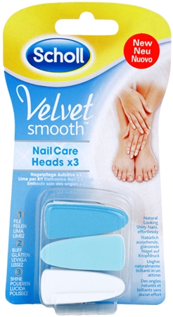 Scholl Velvet Smooth cabeça de substituição para lima de unhas elétrica 3 pçs