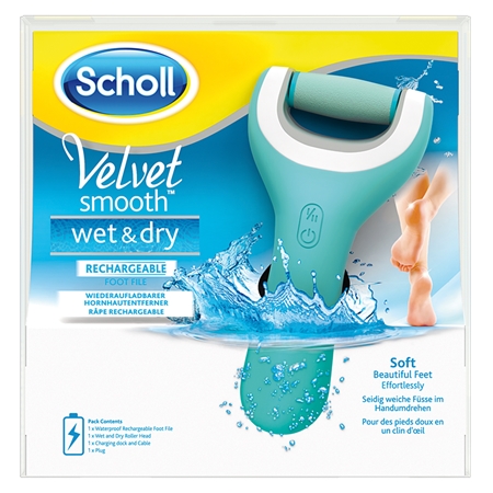 Scholl Velvet Smooth lima eléctrica para pies resistente al agua