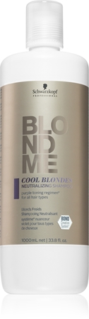 Schwarzkopf Professional Blondme Cool Blondes sampon a sárga tónusok neutralizálására a szőke és melírozott hajra