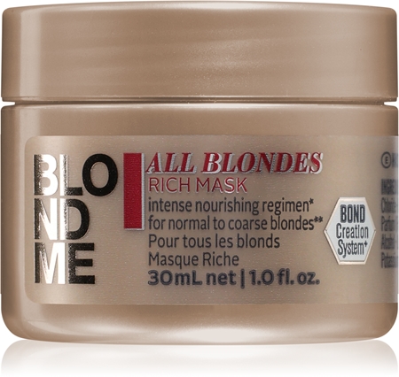 Schwarzkopf Professional Blondme All Blondes Rich tápláló maszk vastag szálú haj