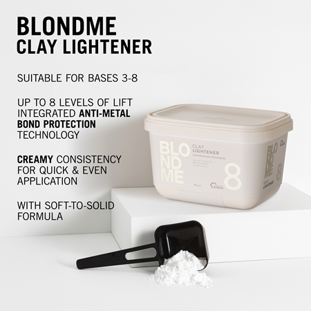 Schwarzkopf Professional Blondme Clay Lightener 8 poudre décolorante pour cheveux blonds