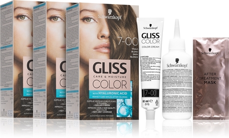 Schwarzkopf Gliss Color перманентна фарба для волосся вигідна упаковка 7-00 Dark Blonde