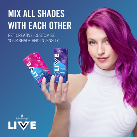 Schwarzkopf LIVE Drops poudre colorée cheveux lavable