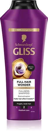 Schwarzkopf Gliss Full Hair Wonder regeneráló sampon meggyengült hajra