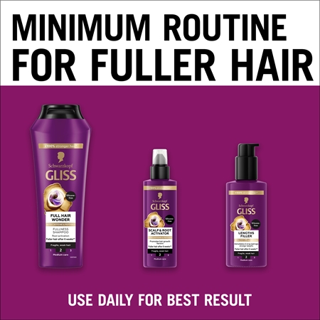 Schwarzkopf Gliss Full Hair Wonder regeneráló sampon meggyengült hajra