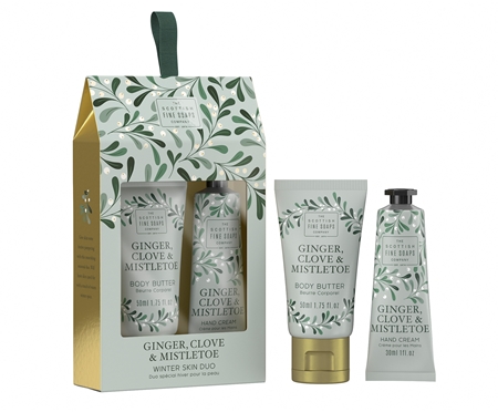 Scottish Fine Soaps Ginger, Clove & Mistletoe Winter Skin Duo ajándékszett testre