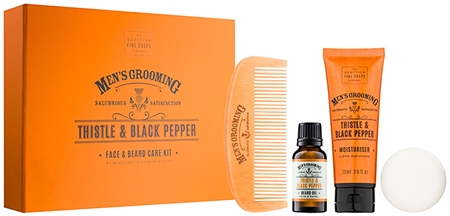 Scottish Fine Soaps Men’s Grooming Thistle & Black Pepper conjunto para rosto e barba para homens