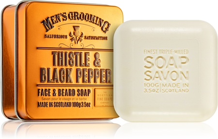 Scottish Fine Soaps Men’s Grooming Thistle & Black Pepper jabón sólido para cara y barba