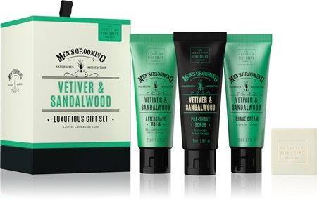 Scottish Fine Soaps Men’s Grooming Vetiver & Sandalwood set za brado za moške