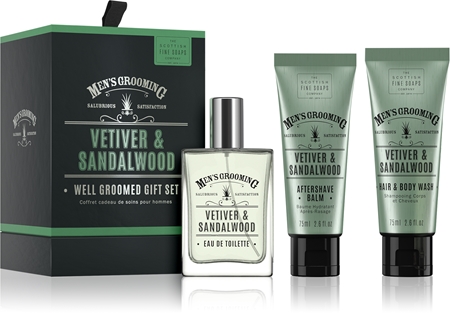 Scottish Fine Soaps Well Groomed Gift Set Vetiver & Sandalwood dárková sada pro muže