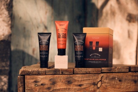 Scottish Fine Soaps Thistle & Black Pepper gift set for men