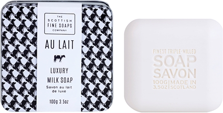 Scottish Fine Soaps Au Lait sapone di lusso in contenitore di metallo