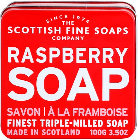Scottish Fine Soaps Raspberry savon de luxe dans une boîte métallique
