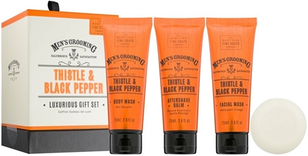 Scottish Fine Soaps Men’s Grooming Thistle & Black Pepper sada na obličej a tělo pro muže