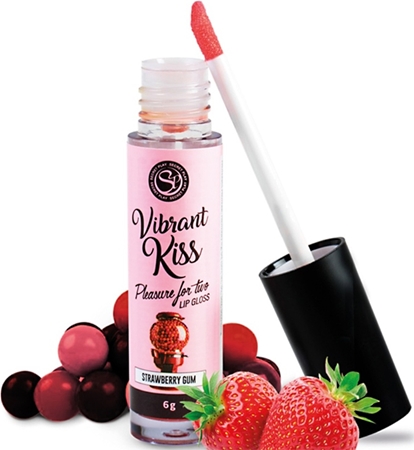 Secret play Vibrant Kiss Strawberry Gum lipgloss met vibrerend effect