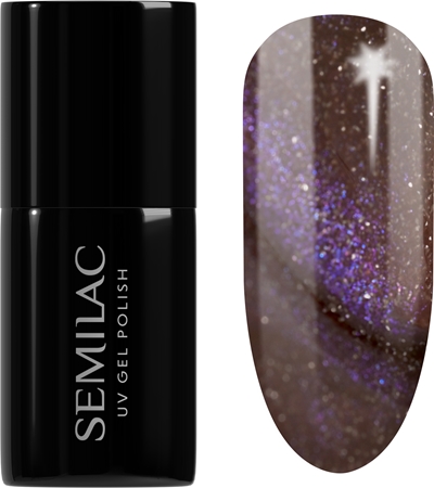 Semilac UV Hybrid Galaxy Flash gelinis nagų lakas, stingstantis UV / LED lempos šviesoje