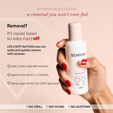 Semilac Easy Off Step 2 gel nail polish for UV/LED hardening