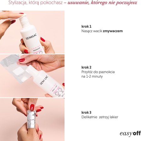 Semilac Easy Off Step 2 hybrydowy lakier do paznokci z użyciem lampy UV / LED