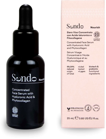 Sendo Nourish Concentrated Face Serum with Hyaluronic Acid & Phytocollagen koncentrát s kyselinou hyaluronovou a fytokolagenem
