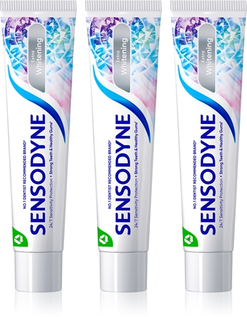 Sensodyne Extra Whitening bělicí zubní pasta s fluoridem pro citlivé zuby