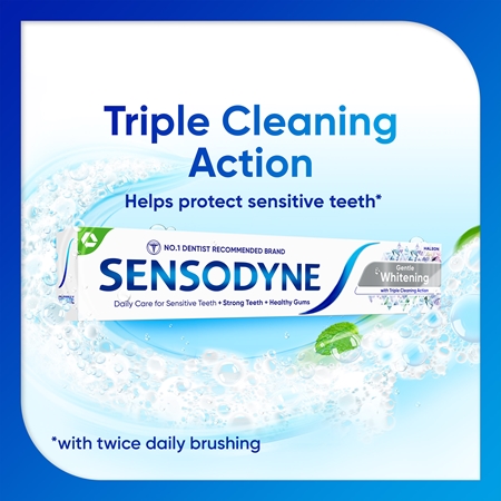 Sensodyne Extra Whitening wybielająca pasta do zębów z fluorem dla wrażliwych zębów