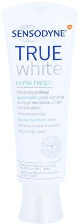 Sensodyne True White Extra Fresh bleichende Zahnpasta gegen Zahnschmelzflecken für empfindliche Zähne