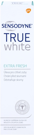 Sensodyne True White Extra Fresh bleichende Zahnpasta gegen Zahnschmelzflecken für empfindliche Zähne