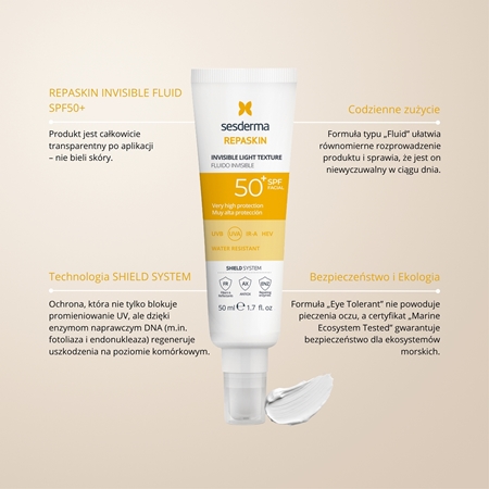 Sesderma Repaskin Invisible Light fluid ochronny SPF 50+
