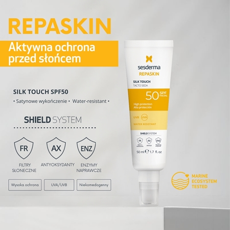 Sesderma Repaskin Silk Touch krem do opalania twarzy SPF 50