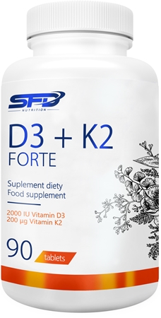SFD Nutrition D3 + K2 Forte podpora normálneho stavu kostí a zubov
