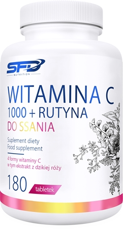 SFD Nutrition Vitamin C 1000 + Rutin cucavé tablety pro podporu imunitního systému, krásnou pleť, nehty a normální stav zubů