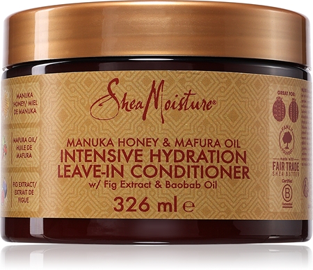 Shea Moisture Manuka Honey & Yogurt Leave-In Conditioner nenuplaunamasis kondicionierius pažeistiems plaukams