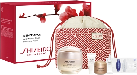 Shiseido Benefiance Wrinkle Smoothing Cream Pouch Set dárková sada pro zralou pleť