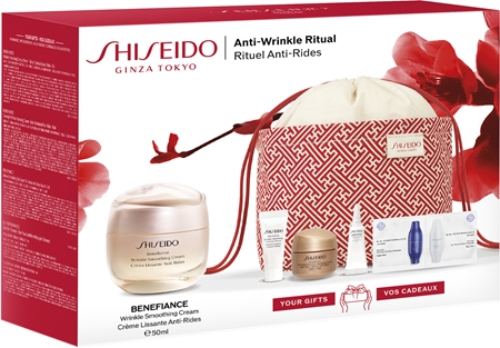 Shiseido Benefiance Wrinkle Smoothing Cream Pouch Set dárková sada pro zralou pleť