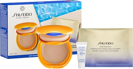 Shiseido Expert Sun Protector Tanning Compact Foundation SPF10 Gift Set for women shade Honey