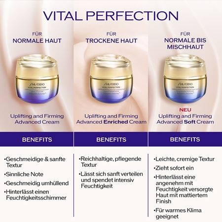 Shiseido Vital Perfection Uplifting and Firming Advanced Cream Soft leichte festigende Creme tagsüber und nachts