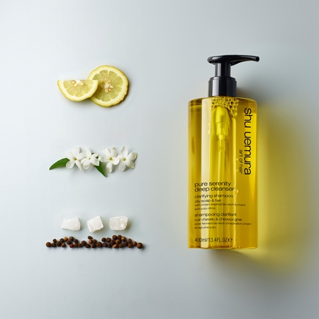Shu Uemura Deep Cleanser Pure Serenity mélyen tisztító sampon zsíros hajra és fejbőrre