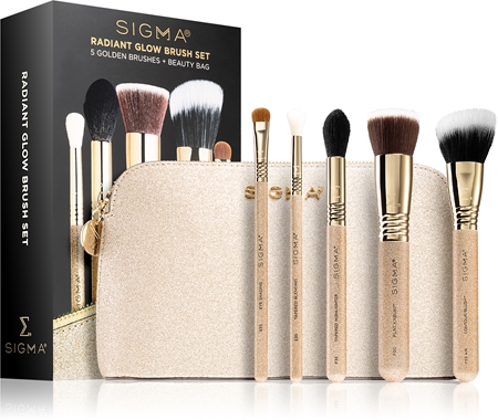 Sigma Beauty Brush Set Radiant Glow podróżny zestaw pędzli do makijażu z etui