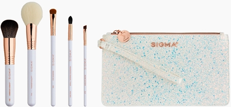 Sigma Beauty Brush Set Holiday Glam conjunto de pincéis de viagem com nécessaire