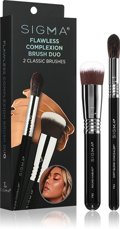 Sigma Beauty Brush Duo Flawless Complexion šepetėlių rinkinys nepriekaištingam įvaizdžiui