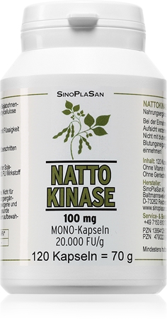 SinoPlaSan Nattokinase MONO 100 mg Kapseln zur Förderung der Blutzirkulation
