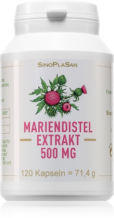 SinoPlaSan Mariendistelextrakt 500 mg Kapseln zur Unterstützung der Entgiftung des Körpers