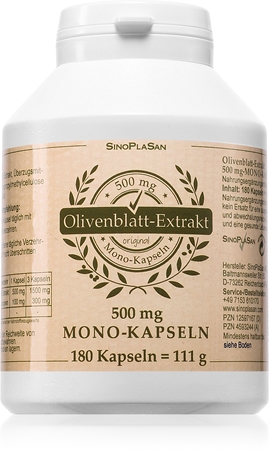 SinoPlaSan Olivenblattextrakt 500 mg MONO Kapseln mit Pflanzenextrakten