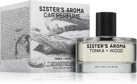 Sister's Aroma Car Perfume Tonka + Wood car air freshener