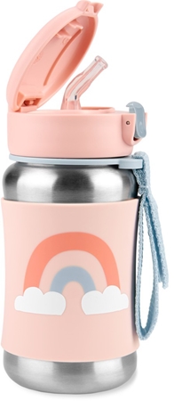 Skip Hop Spark Style Rainbow bouteille d’eau en acier inoxydable avec paille