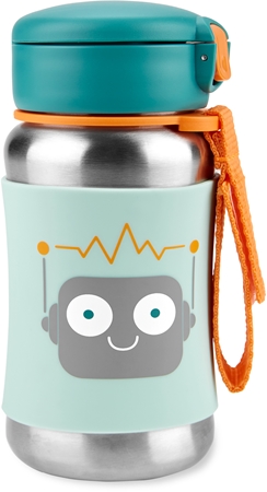 Skip Hop Spark Style Straw Bottle nerezová láhev na vodu s brčkem